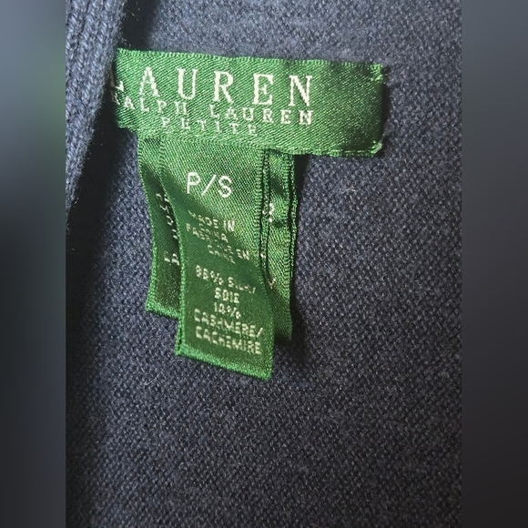 Women's Ralph Lauren Open Navy Cardigan, Size Small Petite - Picture 3 of 3